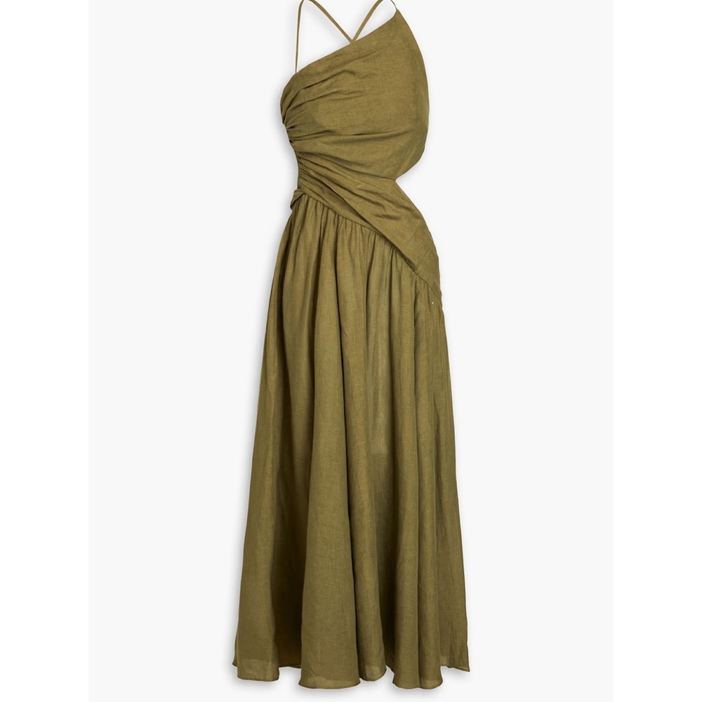 Zimmermann Green Cutout Midi Dress